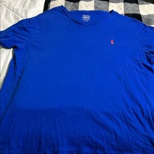 Ralph Lauren Men's Bright Blue V-Neck Tee